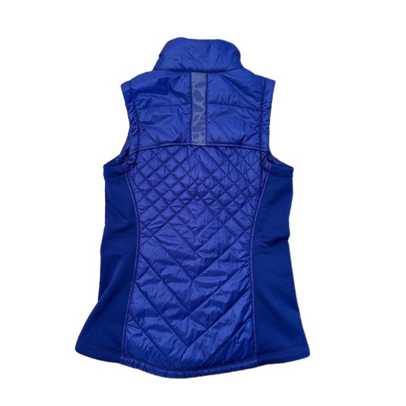Athleta Rock Springs Quilted Vest Royal Blue Zip Ip Pockets Mock Neck Size S - Picture 4 of 7